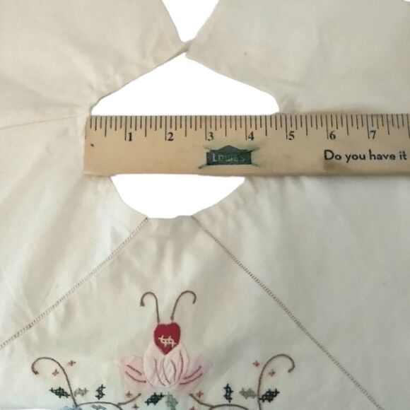 Shafii Vintage Hand Embroidered White Detachable Collar w Lace Circle Inset - Picture 13 of 14